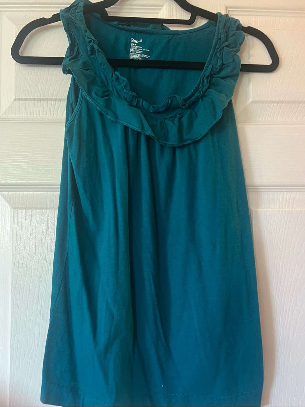 GAP Teal Ruffle-Trim Sleeveless Tank